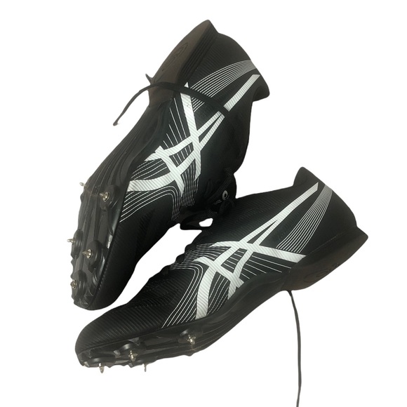 ASICS Unisex’s Black and white track shoes main image 4